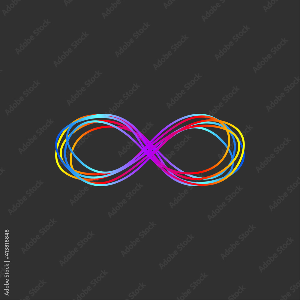 Infinity hand drawn doodle colorful gradient logo Infinity hand drawn doodle colorful gradient logo