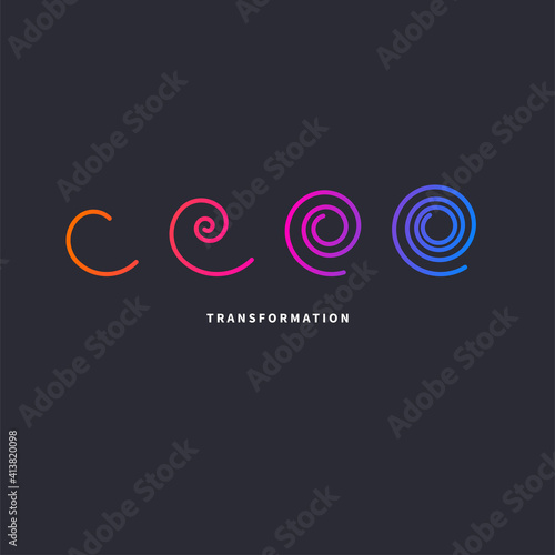 Evolution logo, change metaphor, coaching sign