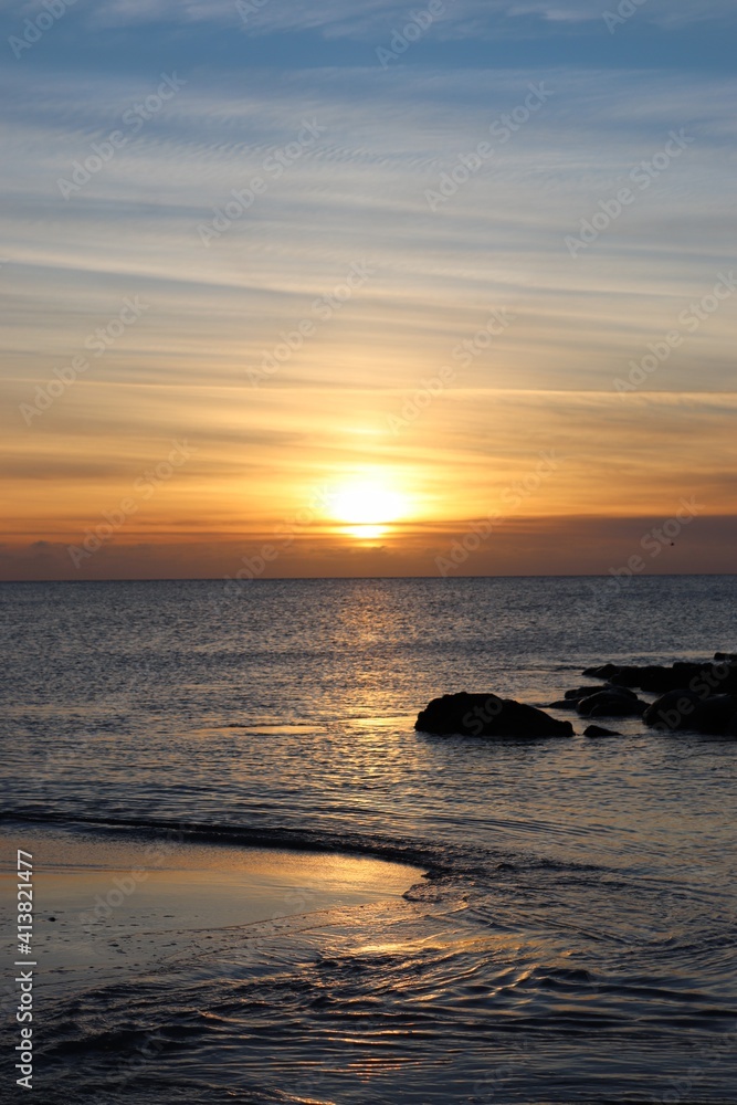 sunset on the beach, hebrides, scotland