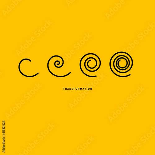 Evolution logo, change metaphor, coaching sign