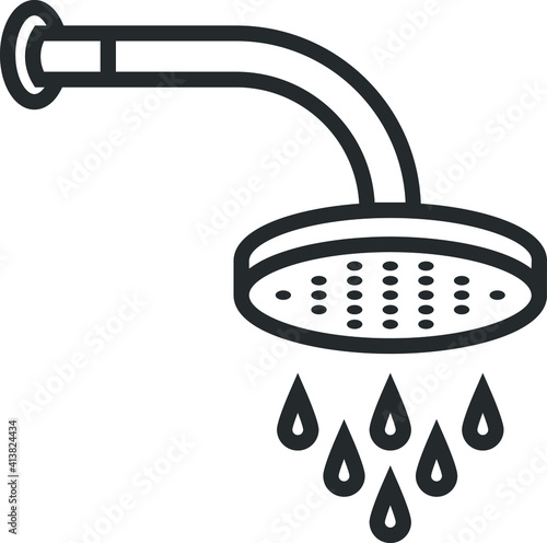 Shower line icon for any purpose graphic design needs