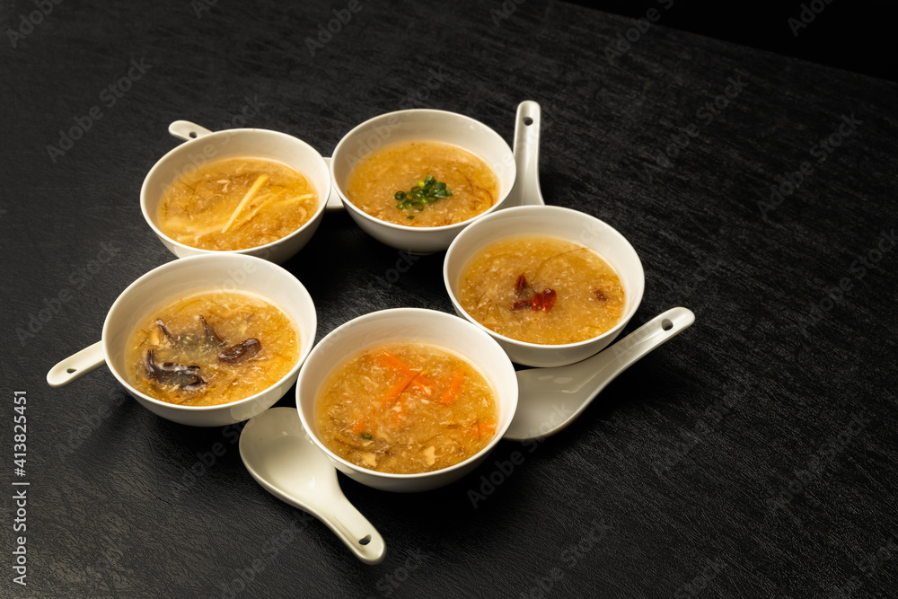 フカヒレスープ Finest Chinese food shark fin soup フカヒレスープ Finest Chinese food shark fin soup
