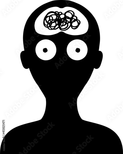 frustrated cartoon man anxiety mental illness hand drawn vector illustration