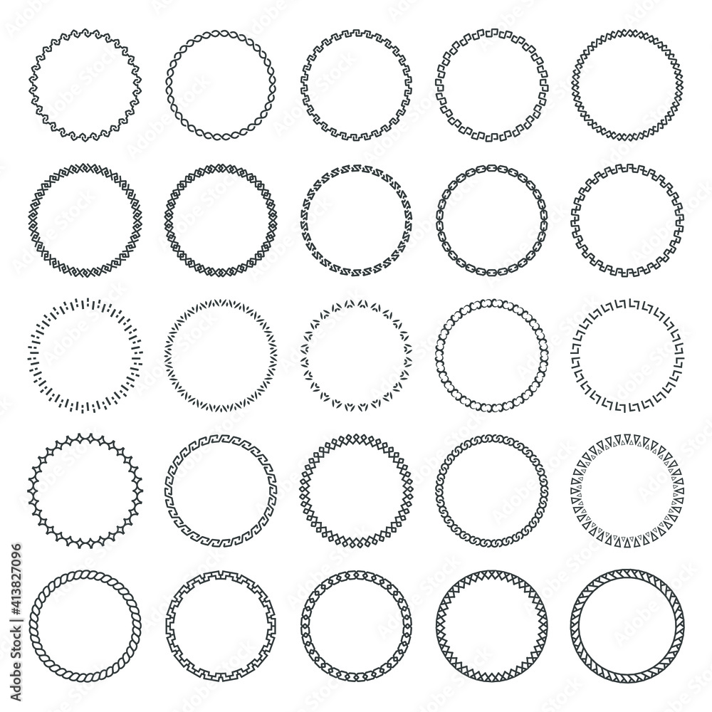 Set of decorative round frames vector elements Set of decorative round frames vector elements