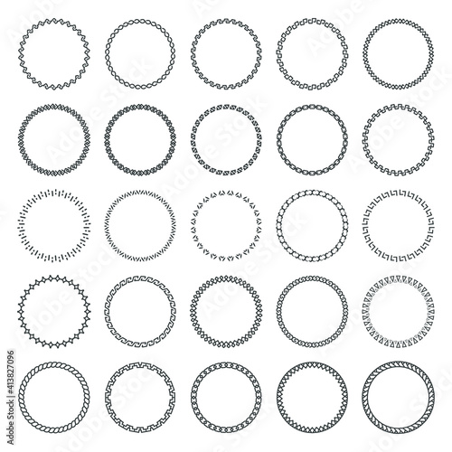Set of decorative round frames vector elements