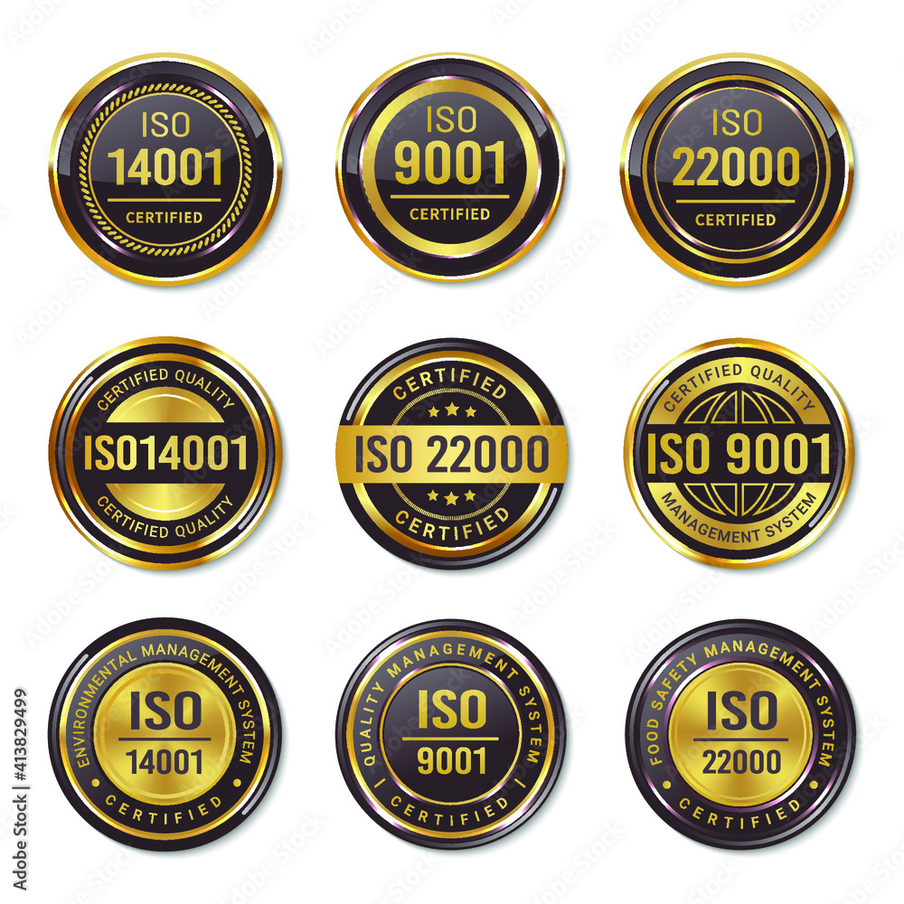 set of Iso certification badge set of Iso certification badge