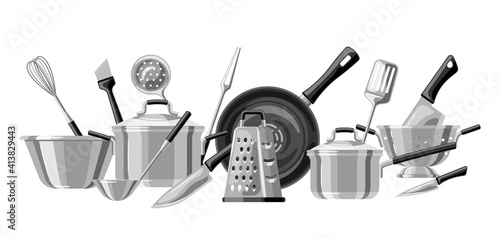 Background with kitchen utensils.