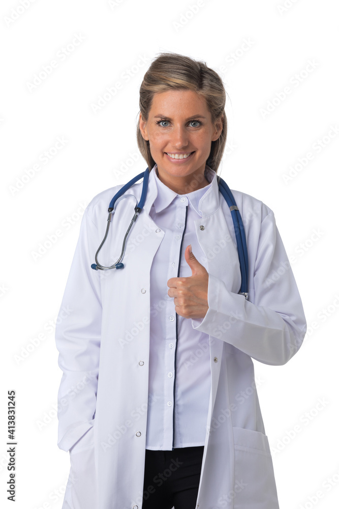 Female doctor isolated on white Female doctor isolated on white