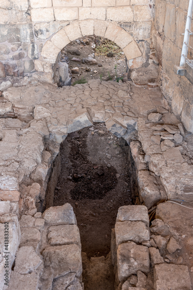 Fototapeta premium Overview of the ruins, the bath house area at Beit She`an in Israel