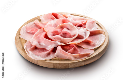 Canvastavla Chopping board with sliced cooked ham