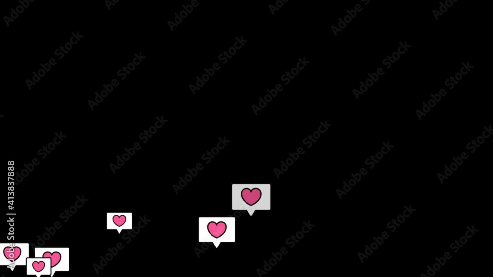 Love icon flying animation on alpha background, love, social media, celebration Love icon flying animation on alpha background, love, social media, celebration