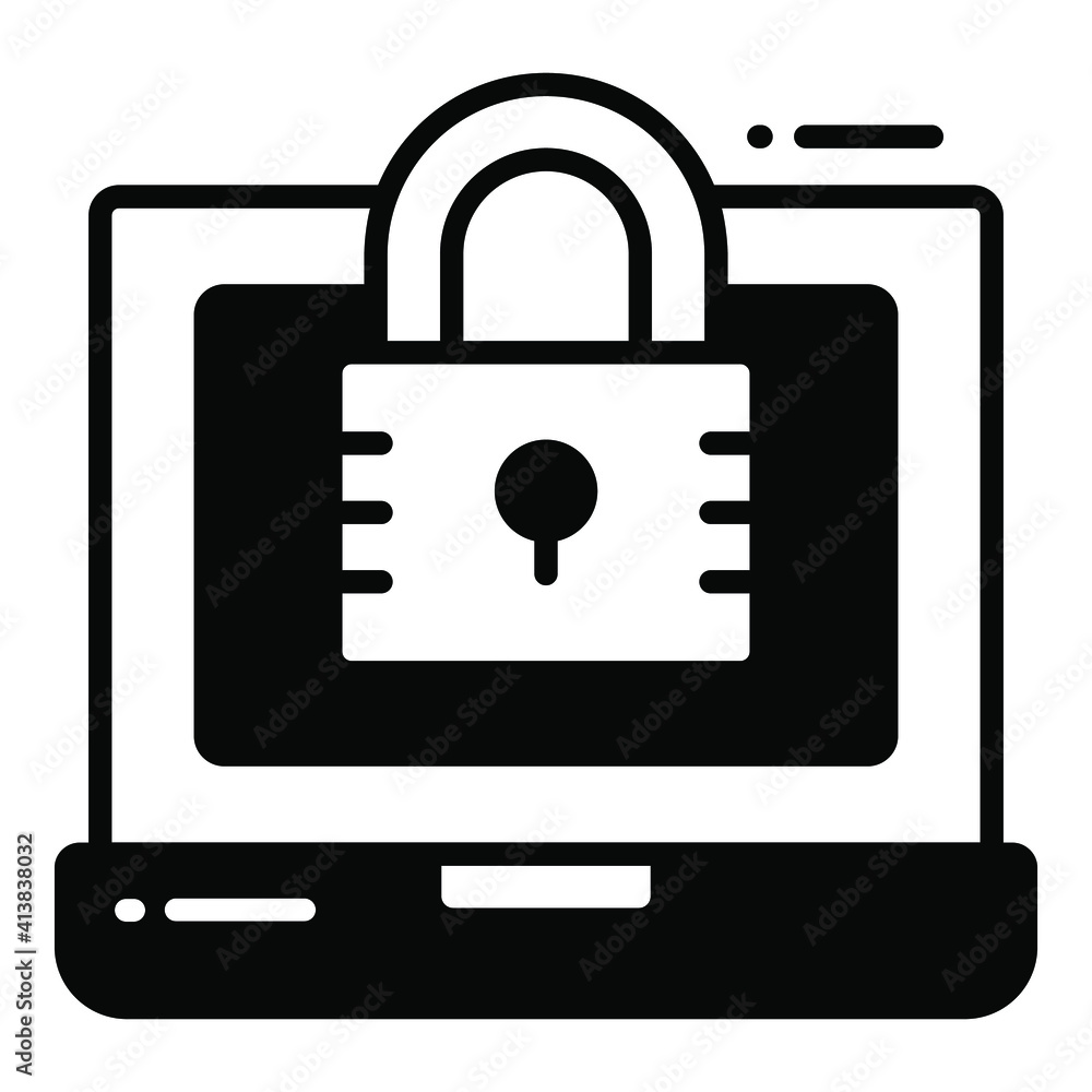 Laptop, Protection and security vector icons set cyber computer network business data technology Laptop, Protection and security vector icons set cyber computer network business data technology