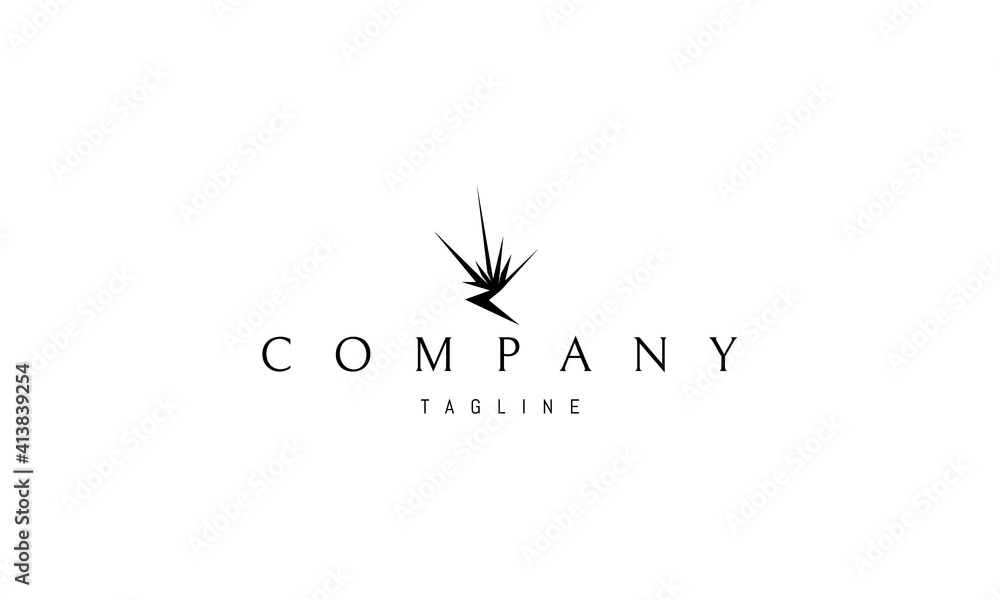 Vector logo on which an abstract image of an explosion in a trench. Vector logo on which an abstract image of an explosion in a trench.
