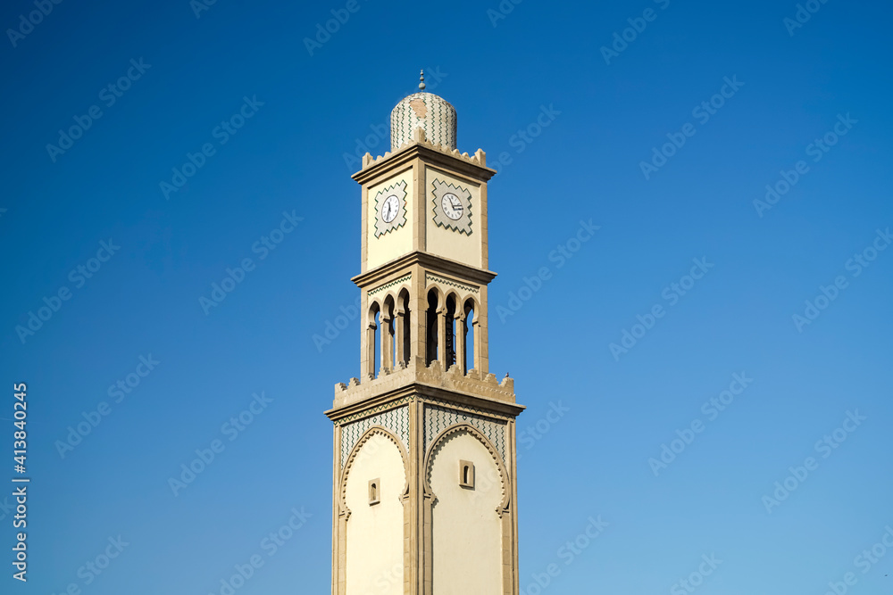 Old clock tower in historic Medina at the center of Casablanca Old clock tower in historic Medina at the center of Casablanca