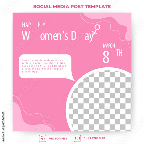 Editable banner template. International women's day banners with abstract minimalist style design. Suitable for social media post, banners, and web ads. Flat design vector with a photo collage.