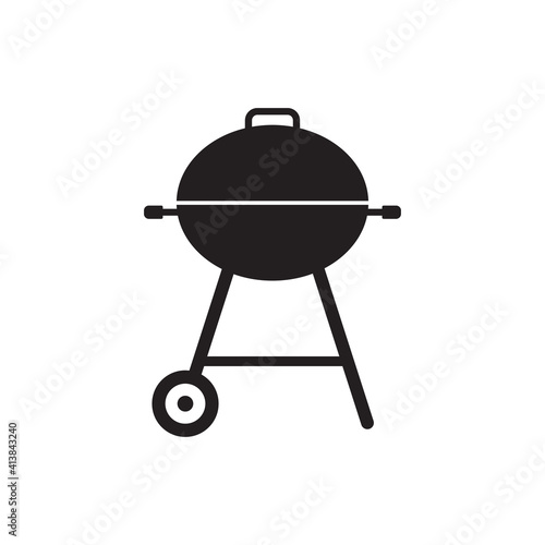 BBQ grill icon. Barbecue sign. Vector illustration.