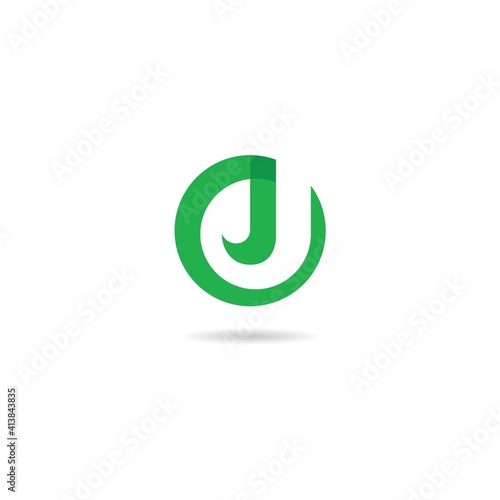 initial j with letter e logo design icon element template