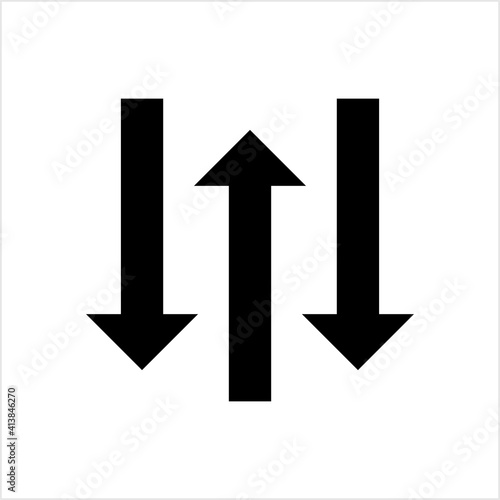 Counterflow Icon, Air Water Flow Moving In The Opposite Direction To Another
