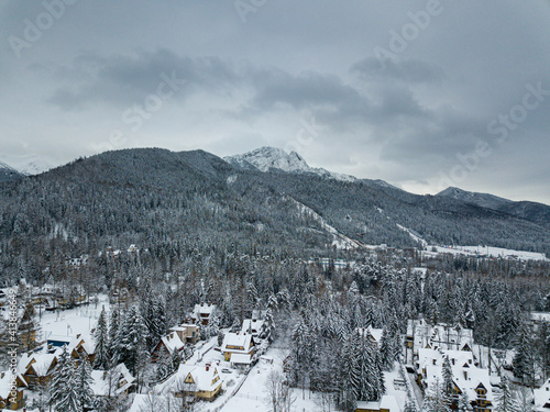 Winter in the mountains. Zakopane in the snow