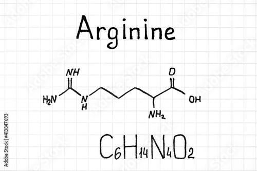 Handwriting chemical formula of Arginine