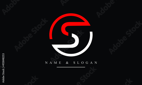 OS, SO, O, S abstract letters logo monogram