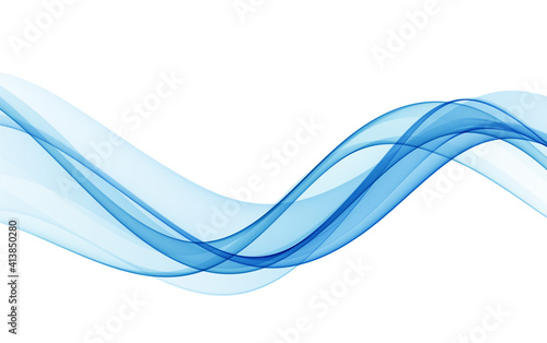 Vector blue color abstract wave design element