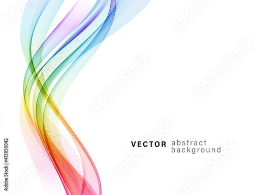 Abstract shiny color spectrum wave design element
