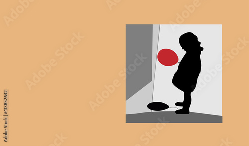 silhouette of a girl with a red ballon