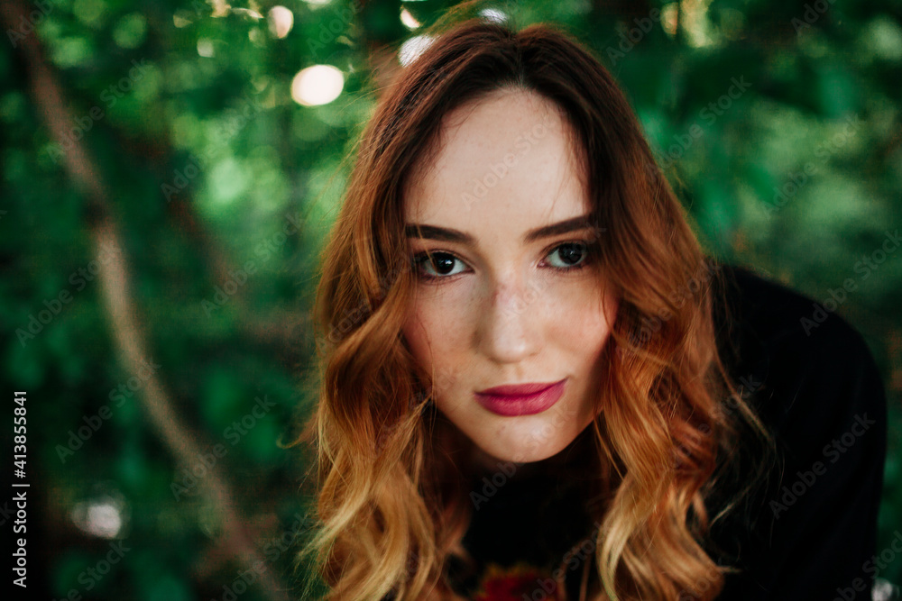 portrait of a woman in the forest portrait of a woman in the forest
