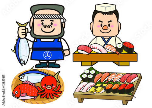 魚屋さんとお寿司屋さん