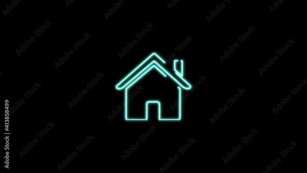 Neon line House icon isolated on black background. Home symbol. 4K Video motion graphic animation.
Neon line House icon isolated on black background. Home symbol. 4K Video motion graphic animation.