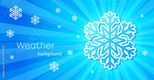 Illustration of snowflakes on a blue spectral background.