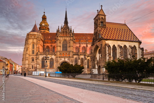 St. Michael chapel and St. Elisabeth cathedral in Kosice, Slovakia. photo