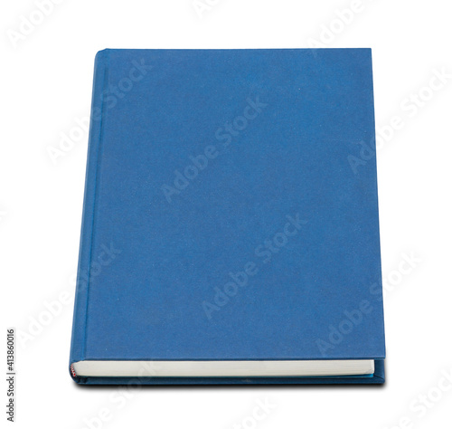 Top side of blue book isolated