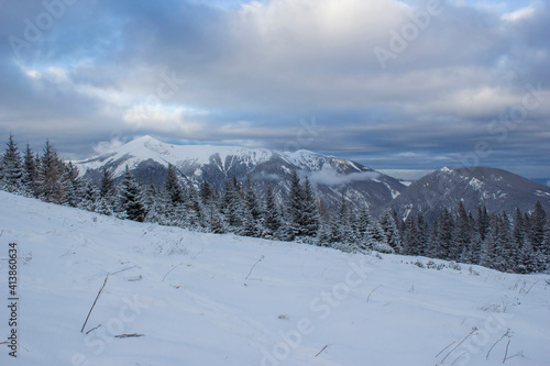 Winter landscape - Rax Mountain in the Austrian Alps, Lower Austria