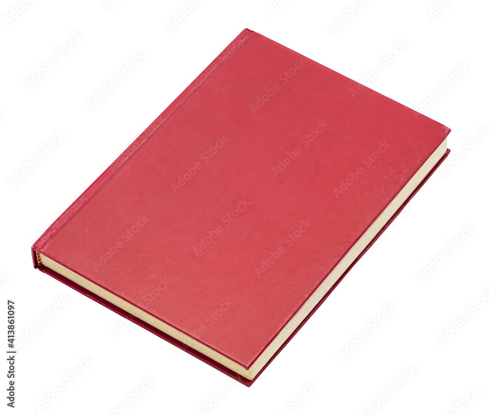 Fototapeta premium side of red book isolated on white background, high resolution image
