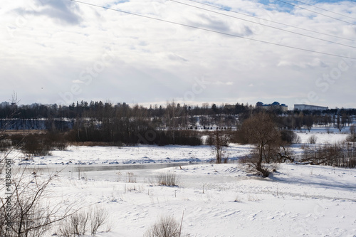 Wallpaper Mural winter landscape with snow Torontodigital.ca
