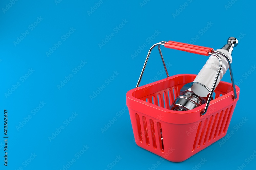 Fototapeta premium Car candle inside shopping basket