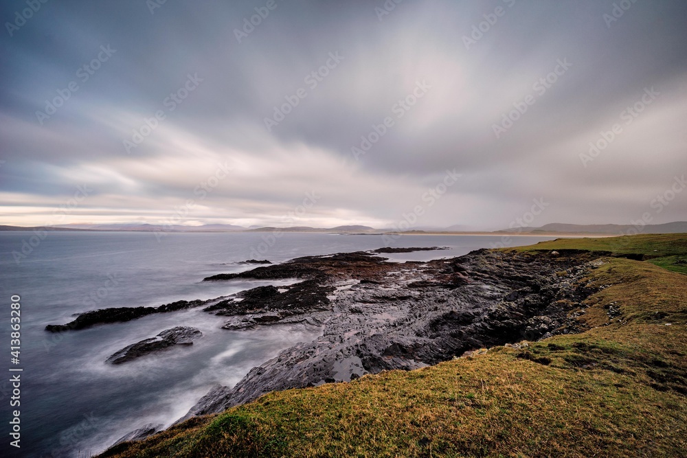 stormy sky rolling in. Wild Atlantic Way, on the west coast of stormy sky rolling in. Wild Atlantic Way, on the west coast of