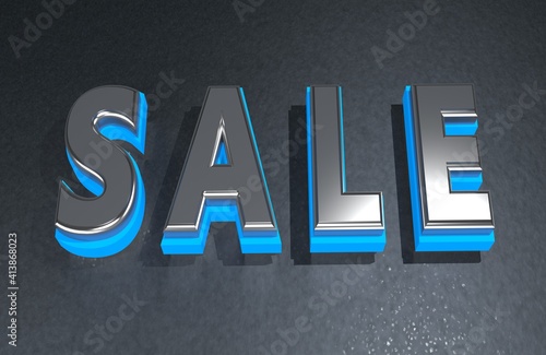 Big black 3d letters forming the word SALE - 3d rendering/illustration