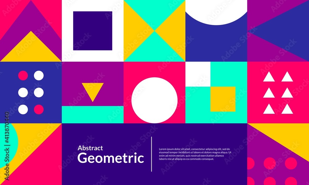 Geometric pattern background with Scandinavian abstract colors. It is suitable for posters, banners, flyers, book covers, advertising, etc. Vector illustration