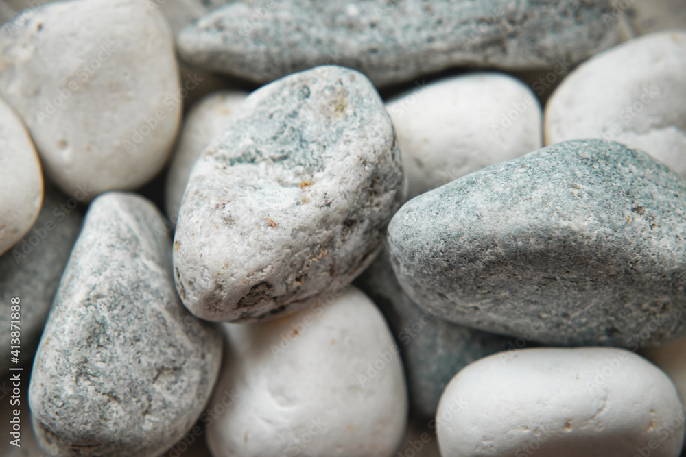 Abstract background with dry stones. Closeup of white stones. Abstract background with dry stones. Closeup of white stones.