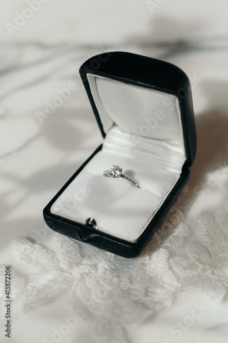 Engagement ring in a box