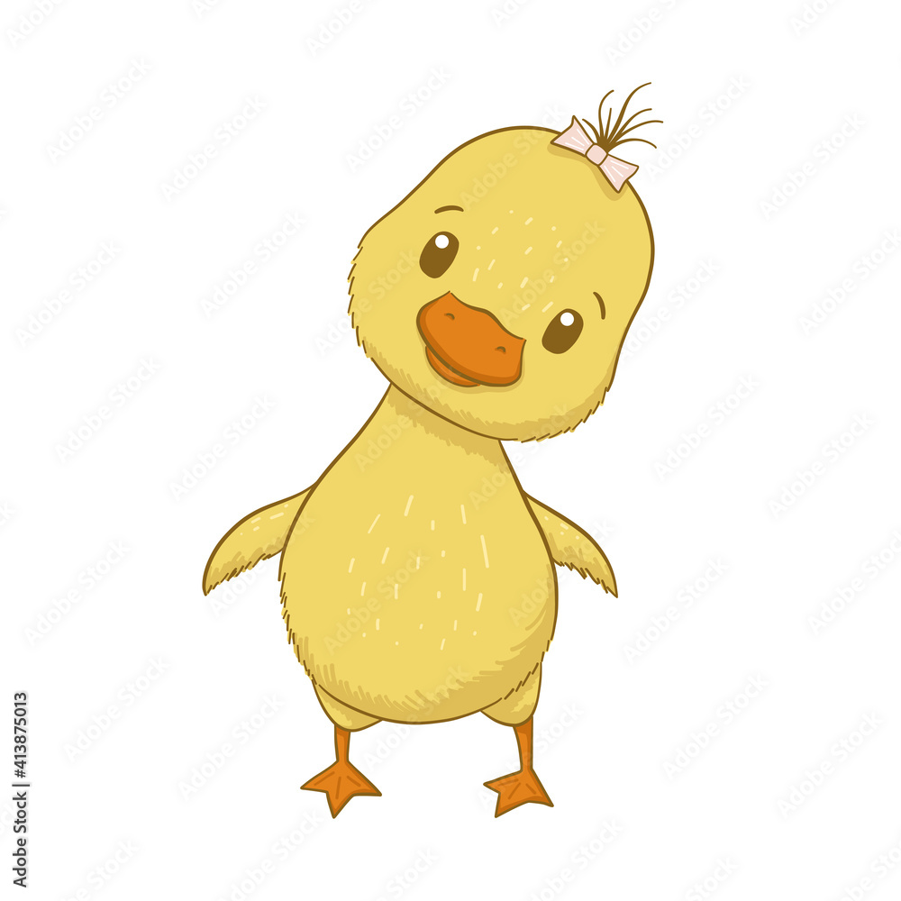 Cute baby duck isolated on white background Cute baby duck isolated on white background