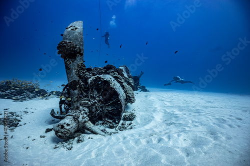100 feet deep at a airplane wreck off the coast of Hawaii Kai, Oahu