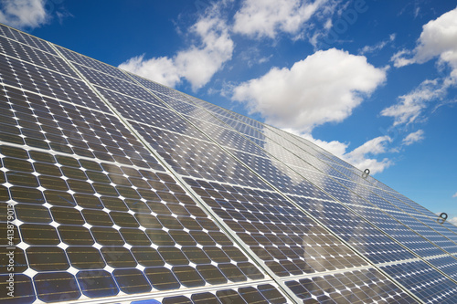 Photovoltaic panels for renewable electric production in Navarra, Spain.
