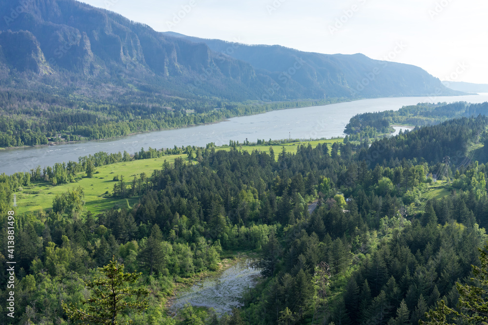 Columbia river at sunset on the boarder of Washington and Oregon Columbia river at sunset on the boarder of Washington and Oregon