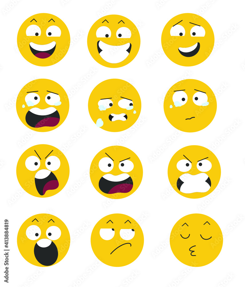 Funny emojis with face expressions Funny emojis with face expressions