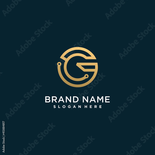 letter G logo with modern golden creative concept for company or person Premium Vector part 1