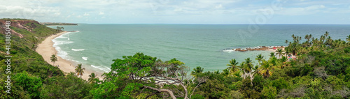 panoramic of coqueirinho Beach. Conde, Paraiba, Brazil